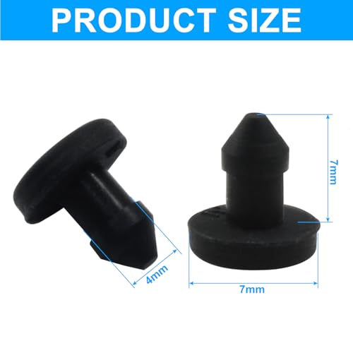 Image of 30 Pcs 4 mm Silicone Plugs Waterproof Stoppers, Black Round Rubber Plugs for Round Holes