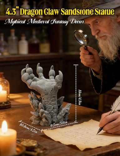 Estatua Garra de Dragón de Piedra de 4.3 pulg para Escritorio miniatura 2