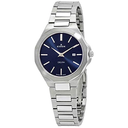 Edox Delfin Quartz Blue Dial Ladies Watch 57005 3M BUIN