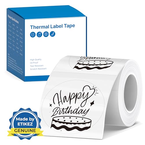 Thermal Label for PM260 Printer, 2'' (50x50mm) Thermal Tape, Waterproof, Multi-Purpose Label, 1 Roll of 150 Self-Adhesive Thermal Paper (Transparent)