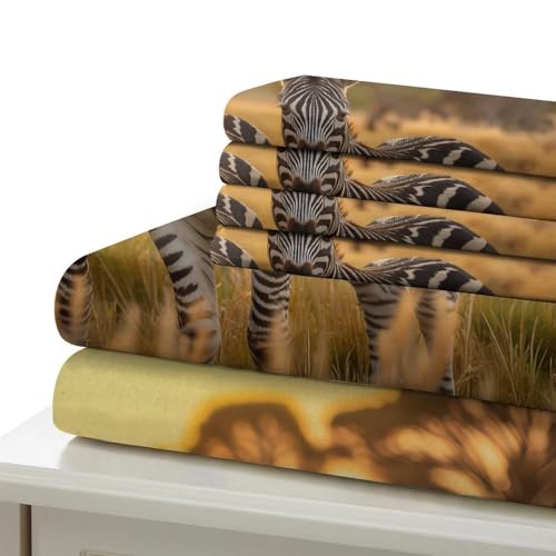 Linge de lit zèbres 3D King en microfibre premium douce pour lit double - 7