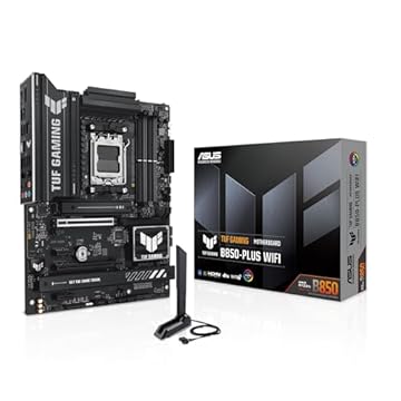 ASUS Placa-mãe TUF Gaming B850-PLUS WiFi AMD AM5 B850 ATX, 14+2+1 estágios 80A, AI Ready, DDR5, PCIe 5.0, 3X M.2, Wi-Fi 7, 2.5Gb LAN, DisplayPort, HDMI™, USB 10Gbps e 20Gbps Type-C®, BIOS Flashback™