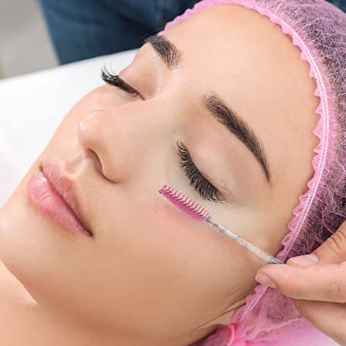 Foto von 100 Stück Mascara Pinsel Einweg, Wimpernbürste mit Kristallgriff Eyelash Brushes, Einweg Mascara für Wimpernapplikator für Augenbrauen-Wimpernverlängerung (Pink, Schwarz)