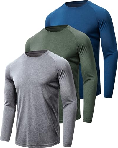 BALENNZ Long Sleeve Tee Shirts for Men - Moisture Wicking Quick Dry UV Sun Protection T-Shirts