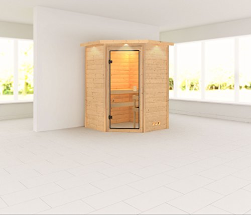 Alicja- Karibu Sauna Plug & Play ohne Ofen- mit Dachkranz