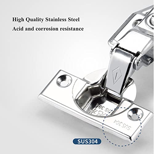 anchak 4 x 110 Degree Concealed Hinge Corner Stop Rustproof Cabinet Hinge Automatic Closing Automatic Hinge Damping Hinges for Kitchen Cabinet Wardrobe Cabinet Door Furniture - Image 2