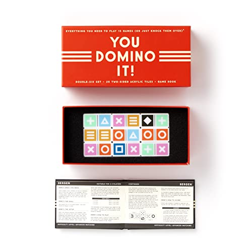Brass Monkey You Domino It! Domino Game Set From Includes 28 Double-Sided Acrylic Dominos And Instruction Book With 15 Different Games, Perfect For Game Night, Unique Gift Idea #TOP2