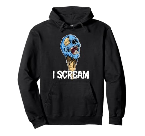 Divertido disfraz de Halloween con texto en inglés "I Scream Ice Cream" Sudadera con Capucha