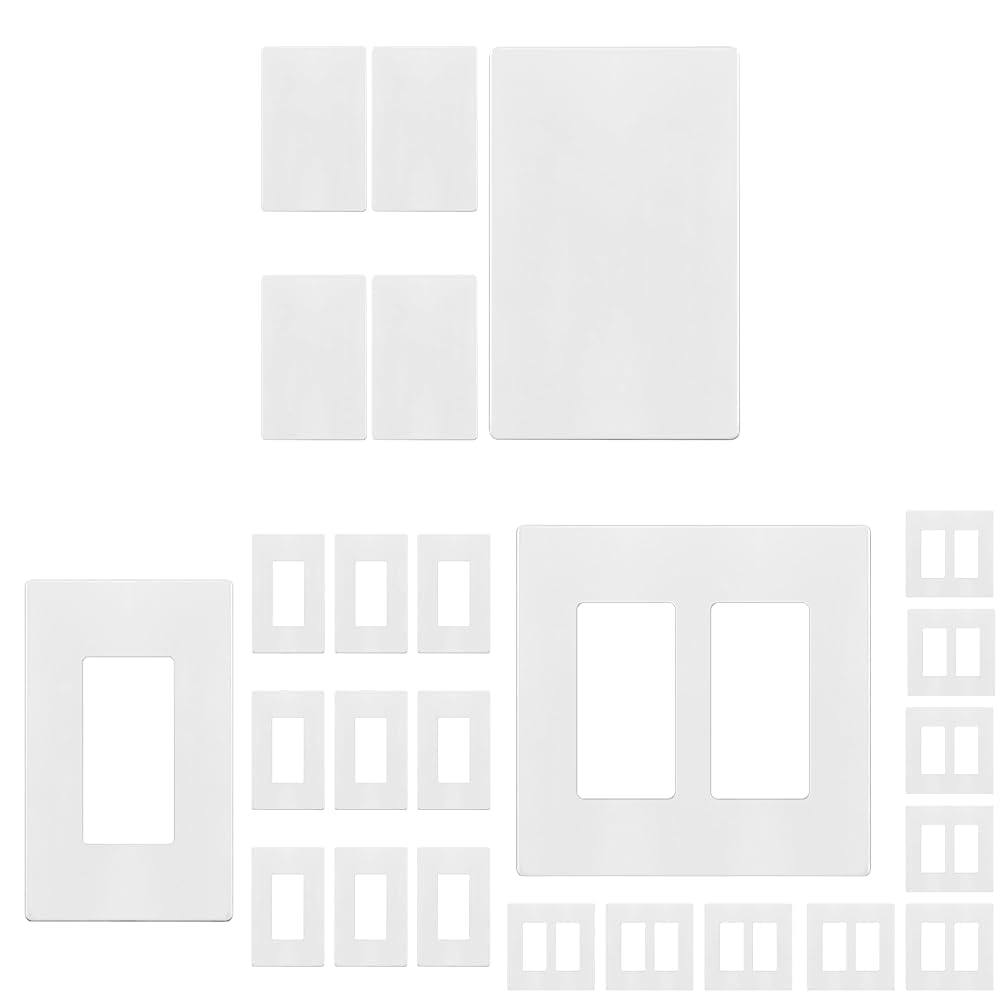 ENERLITES SI8801-W-5PCS, Screwless Blank Wall Plate & Screwless Decorator Wall Plates Child Safe Outlet Covers & Screwless Decorator Wall Plates Child Safe Outlet Covers
