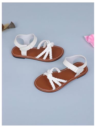 GORGLITTER Girl's Sandals Dressy Strappy Braided Ankle Strap Open Toe Flat Sandals Cute Summer Vacation Shoes2