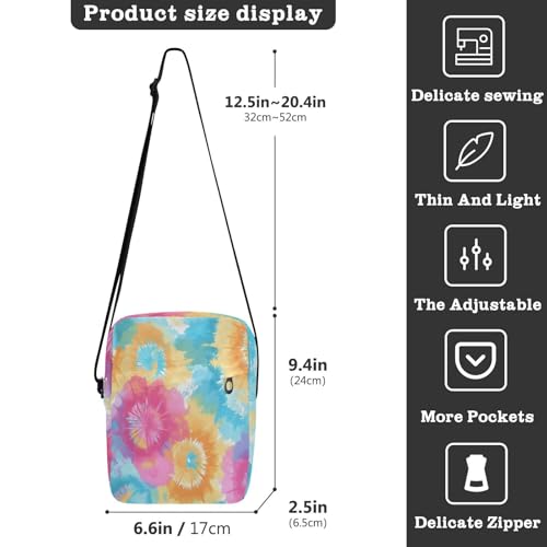 Vibrant Tie-dye Color Explosion Design messenger bag crossbody Shoulder Crossover Bag Womens Casual Purses Adjustable Strap for Casual Travel3
