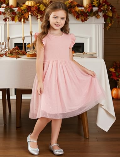 Image of PATPAT Girl's Tulle Dress Tutu Party Birthday Poster Formal Fancy Flower Princess Dresses