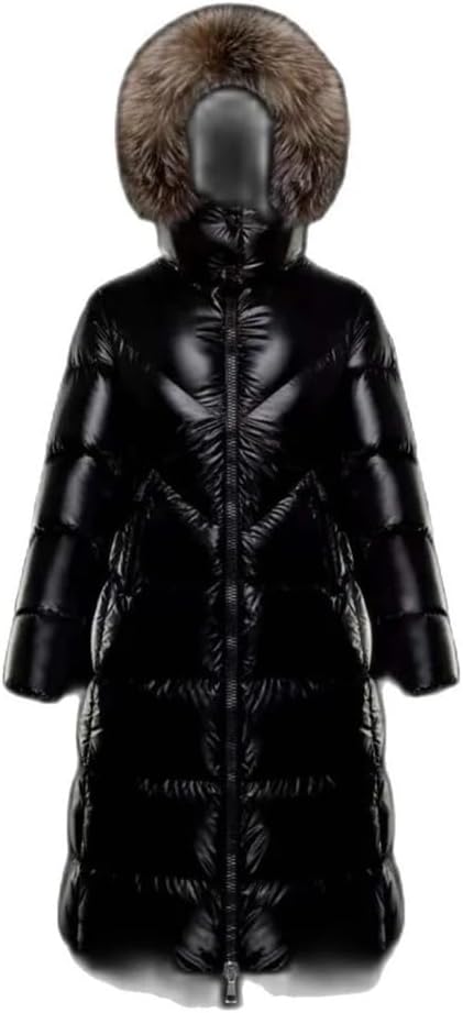 Women's Winter Super Warm Hooded Down Jacket Long Sleeve Mid-Length Thickened Coat