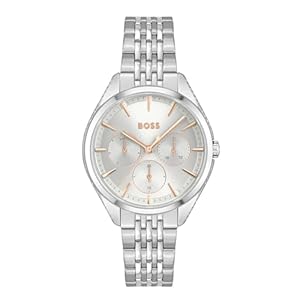 BOSS Analogue Multifunction Quartz Watch for Women with Silver Stainless Steel Bracelet – 1502640, Silver White, bracelet