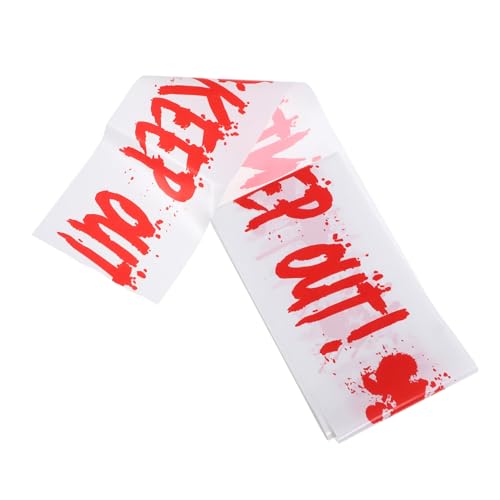 FELTECHELECTR 1roll Haunted House Warning Tape Non-Adhesive Barrier Tape for Halloween Decor Pe Material High Visibility Sign for Haunted Attractions and Events