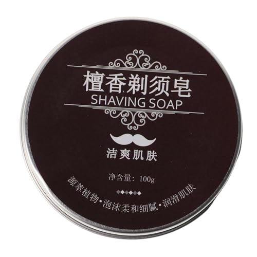 FONDOTIN Jabón De Afeitar Para Hombre 100 g Barra Natural Hidratante Aroma a Sándalo Limpieza Suave Para Piel Sensible Cuidado De Barba Multifuncional Uso Diario