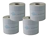 IDEALSEAL Compatible Replacment for Zebra Technologies Compatible 10010044 Z-Select 4000D Paper Label, Direct Thermal, Perforated, 3' x 2', 1' Core, 5' OD (Roll of 1240, (4 Rolls)