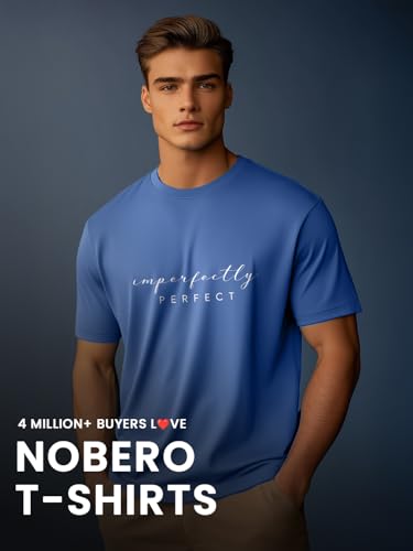 Image of Nobero 100% Cotton Tshirts for Men Combo Pack of 3 | Regular Fit | Printed | Round Neck Half Sleeve