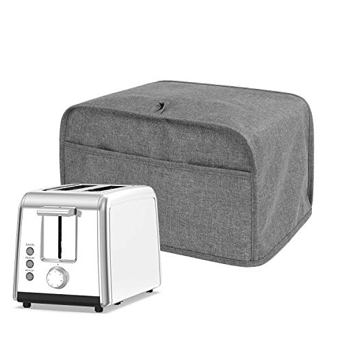 Luxja Cubierta para 2 Rebanadas Tostadora (28 CM x 19 CM x 20.3 CM), Antipolvo Funda para 2 Rebanadas Tostadora (para 2 Rebanadas Tostadora), Gris