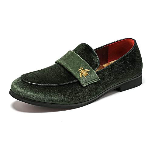 Image of FLQL Men's Luxury Penny Loafer Slip-On Velvet Shoes Party Dancing Shoes Suede Wedding Shoes Plus Size 7-13
