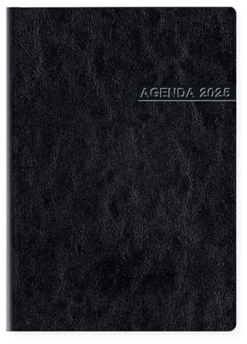 CieRre AGENDA GIORNALIERA 2025 nebraska ECOPELLE NERA - f.to 17x24 cm