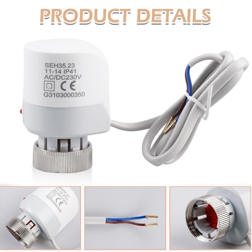 BORDEAG Actuador Térmico de Alto Rendimiento: 2 Unidades Actuador Térmico Eléctrico, Funcionamiento Confortable, Para Calefacción por Suelo (230V, M30x1,5, Blanco) - imagen 7