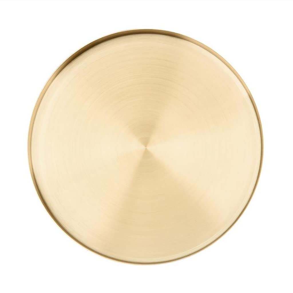 Plateau de rangement rond en acier inoxydable or pour maison