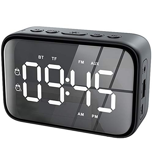 SODIAL Radio Reloj Despertador Digital con Radio FM, Altavoces con Conector para...