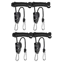 iPower 6 mm Weight Capacity, Outdoor Climbing Rope, 2.4 m Long Adjustable Heavy Duty Outdoor Rope Clip Hanger, Mooring Line, All-Purpose Rope, Knit, Leash, Braiding Lead, 136 kg Load Capacity, 2 Pairs