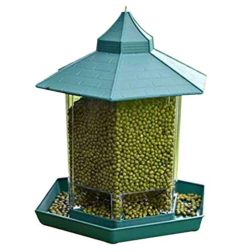Podazz Bird Feeder Outdoor Hanging Bird Feeding Station Garden Seed Feeders Rain Shelter Weatherproof for Outdoor Garden Decoration