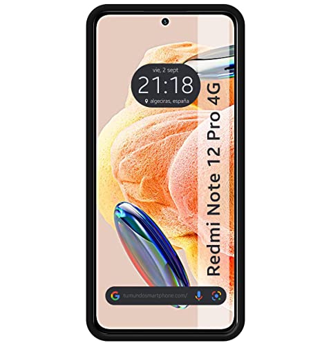 Tumundosmartphone Ultra Soft Liquid Silicone Case for Xiaomi Redmi Note 12 Pro 4G Black, Black/White - Image 3