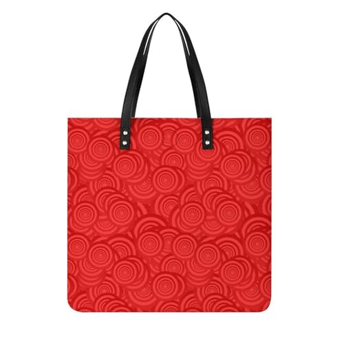 Sac à main shopper rouge pour femmes grand tote bag de voyage 39x39cm