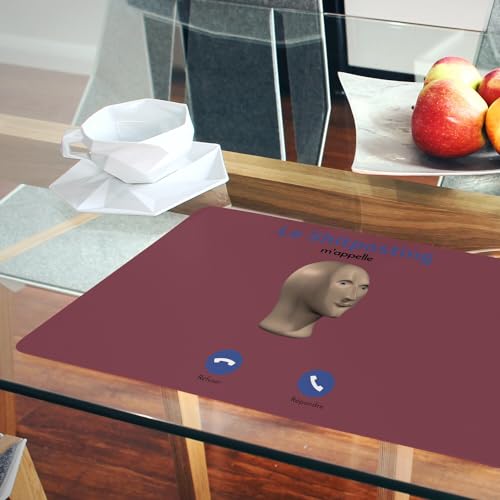 Sets de table en liège rouge grand format napperons souples pour repas - 6