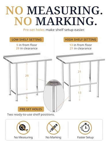 Image of Atelicf NSF Stainless Steel Prep Table 30X60 inch with Backsplash