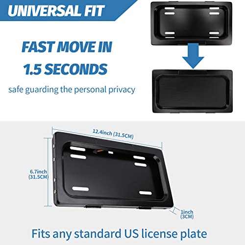 Tutor Auto Car Electric License Plate with Remote Control, License Plate Holder for US Universal License - Thumbnail 3