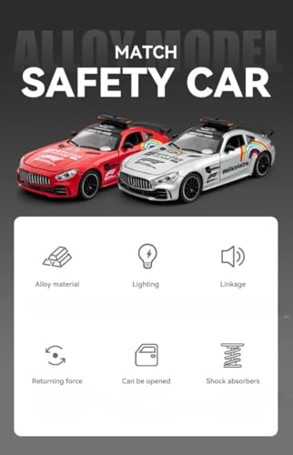 Image of Magicwand 1:24 Scale Die-Cast AMG-GT3【Large】【Box Packing】 with 4 Openable Doors,Pull Back Action,Lights,Music 【Police Silver】【Pack of 1】