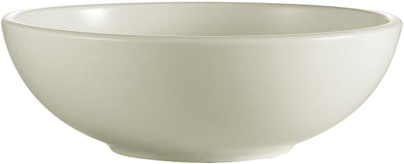 CAC China REC-82 Rolled Edge 9-1/2-Inch Stoneware Salad Bowl, 60-Ounce, American White, Box of 12
