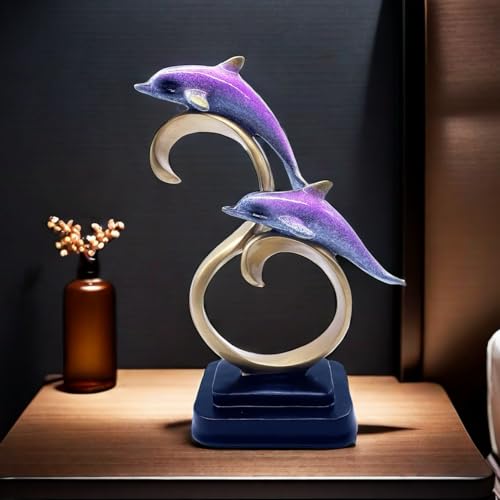 Estatua de delfín de resina para decoración de escritorio miniatura 1