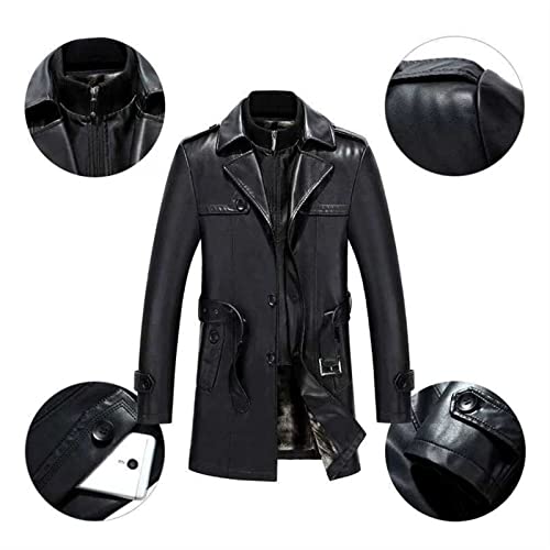 Casaco Masculino Moda Jaqueta De Couro Pu Slim Fit Classic Jaqueta Clássico Trench Coat Sobretudo Ma