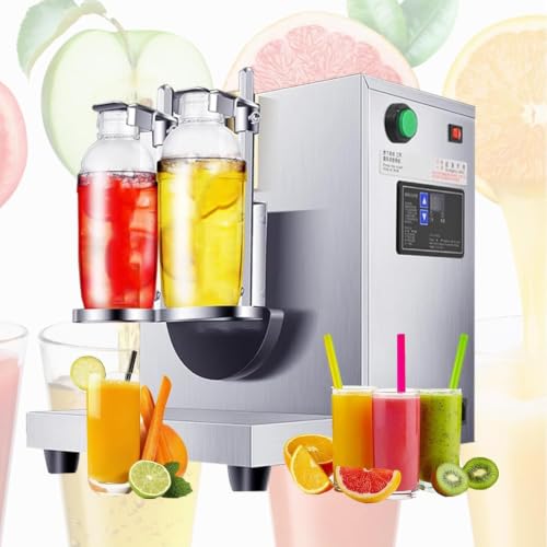 Image of Automatic Milk Tea Shaker Machine With Double 1000 ML Snow Grams Cup, Commercial Frame And Cocktail, 410r/min, 0-200s For Bubble Boba Juice Coffee Wine