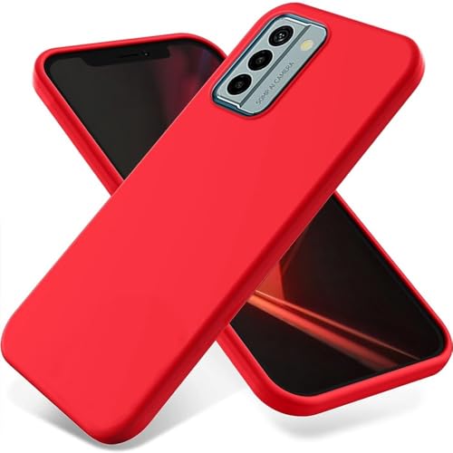 Coque Nokia G22 rouge en silicone pour éviter les chutes avec sa sangle
