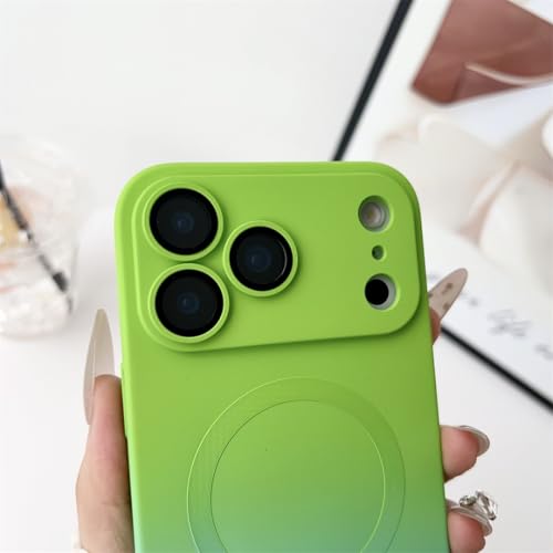 Coque iPhone 15 Pro magnétique rose en silicone dégradé idéale pour charger au quotidien - 5