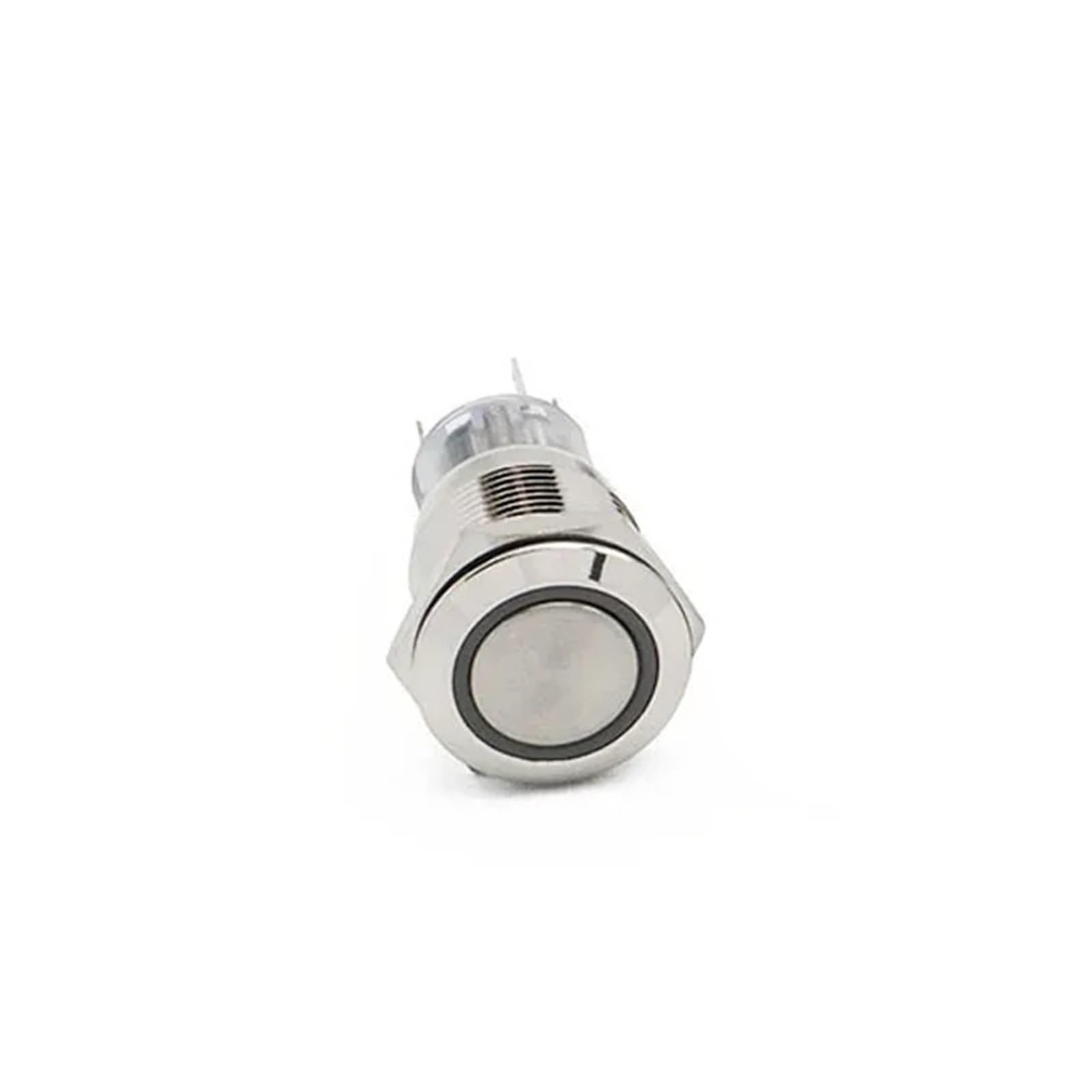 Bouton poussoir étanche 19mm avec anneau LED rouge fixation durable