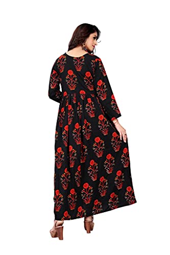 Image of H.E HAMZA ENTERPRISER Printed Crepe Material Brown Western Dress For Women