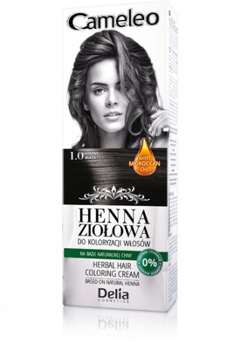 Crème colorante noire extrait de henné naturel avec huile du Maroc 75u00a0g de Cameleo Herbal