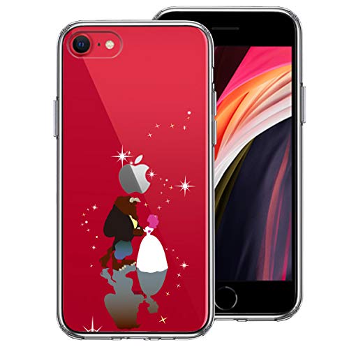【CuVery】 新型 iPhoneSE第3世代(2022モデル)対応 第2世代(2020モデル)対応 側面ソフト 背面ハード ハイブリッド クリア 透明 ケース 衝撃分散 ワイヤレス充電対応 レンズ 液晶 カメラ 保護 ディズニーモチーフ 美女と野獣 星