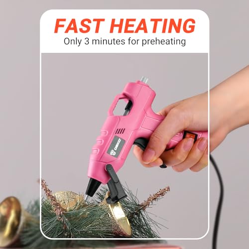 Miniatura 9 de Dekopro 20w Pistola Silicona Caliente, Juego De Pistola De Silicona, Pistola Pegamento Caliente Con 30 Pcs Barras De Pegamento,7mm 100mm Barras,Para Diy, Arte, Hogar, Rosa
