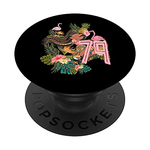 79. ° cumpleaños Tiki Party Pool Summer Hula Hawaiian Luau PopSockets PopGrip Intercambiable