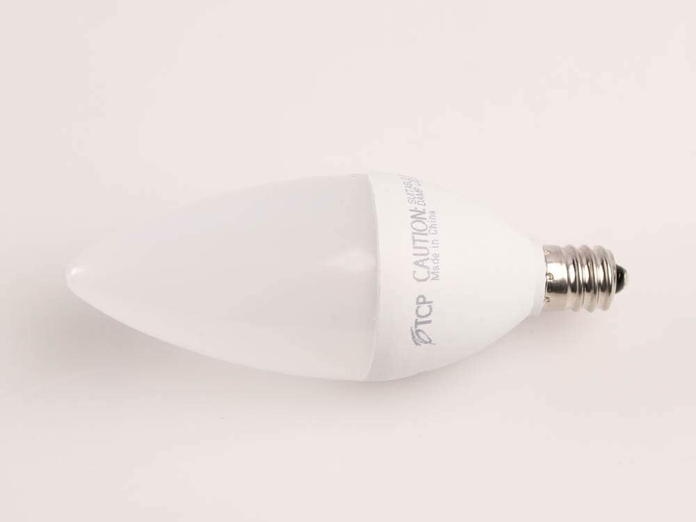 TCP LED4E12B1127KF - LED Chandelier Bulb - 4W - 260 Lumens 25W Equal - 2700 Kelvin - Frosted - Straight Tip - Candelabra Base - Dimmable - 120V