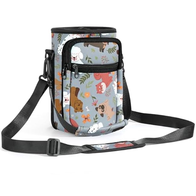 Nuovoware Water Bottle Carrier Bag,25oz/40oz/64oz Bottle Pouch Holder,Adjustable Shoulder Hand Strap 2 Pocket Sling Neoprene Sleeve Sports Accessories for Hiking Travelling Camping